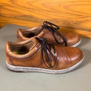 Florsheim Oxford Shoes Mens 11.5 D Crossover Steel Toe Work Leather Cognac Brown